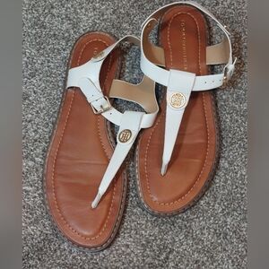 Women's Shoes Tommy Hilfiger Sandals White Size 10 Thongs Straps